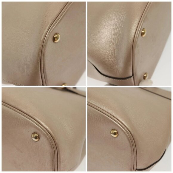 GUCCI Horsebit Hand Bag Leather 2way Gold Pink gold 319795 Auth 133420 - Picture 15 of 16